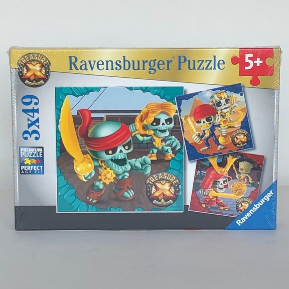 New sealed Ravensburger-3x49 Piece Puzzle- Pirates Treasure X - Picture 11 of 16